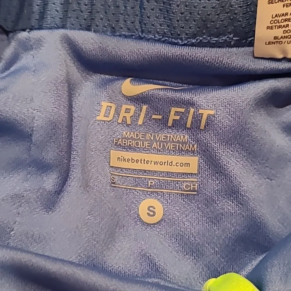 Nike womens blue and lime green work put shorts size small‎